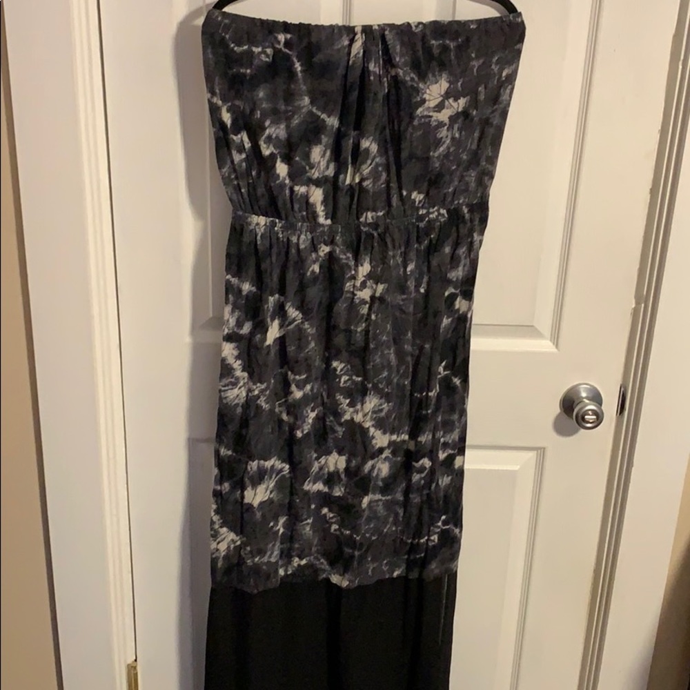 Black and Gray tie dye maxi dress